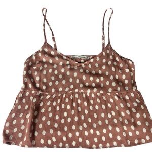 Abercrombie & Fitch Tan Polka Dot Camisole XS
